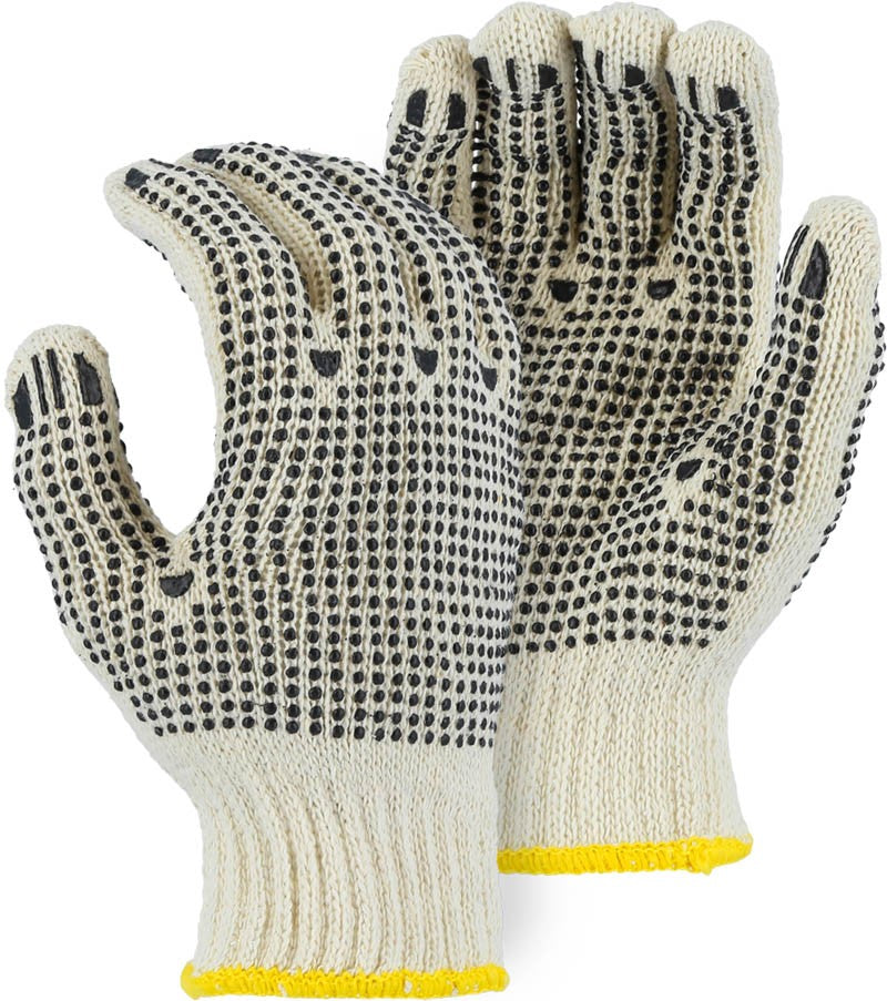 PVC Dot String Knit Gloves - 12 Pairs