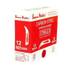 Load image into Gallery viewer, Swann Morton Carbon Steel Sterile Blade #12 100-Pack