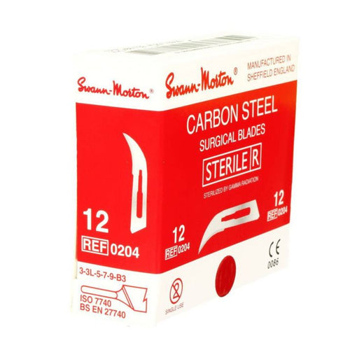 Swann Morton Carbon Steel Sterile Blade #12 100-Pack